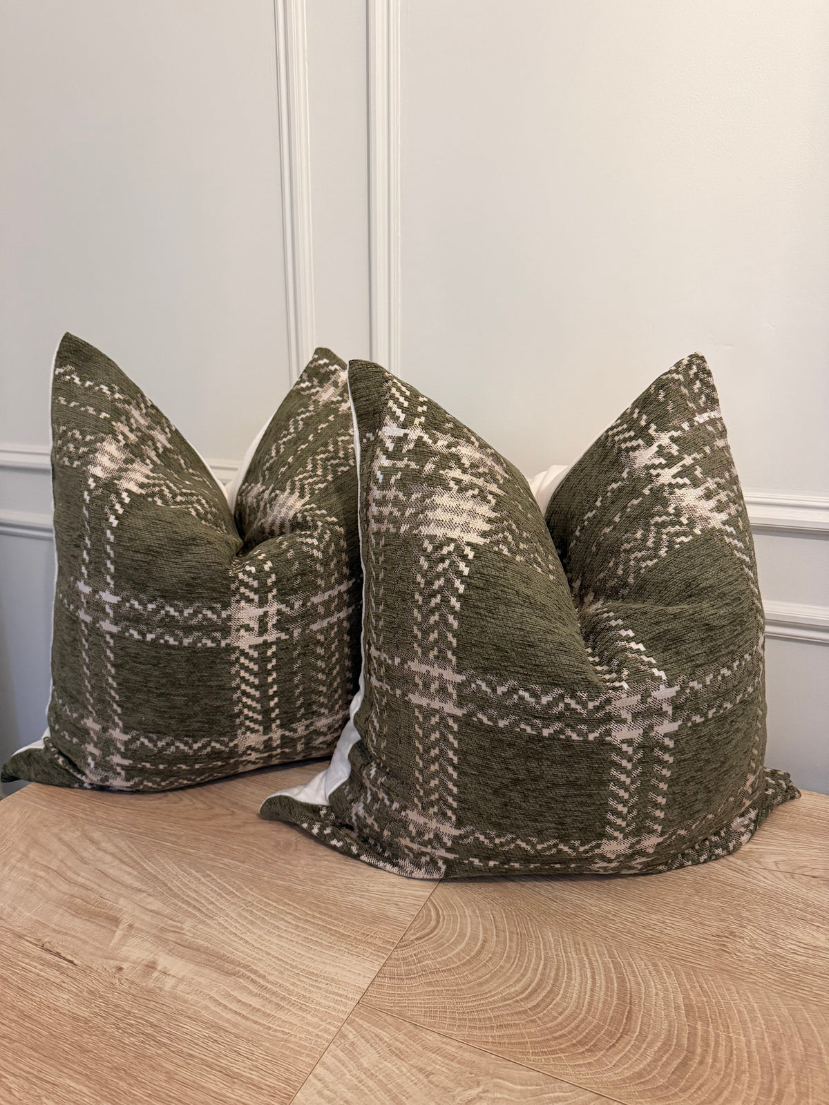 Olive Green & Cream Tartan