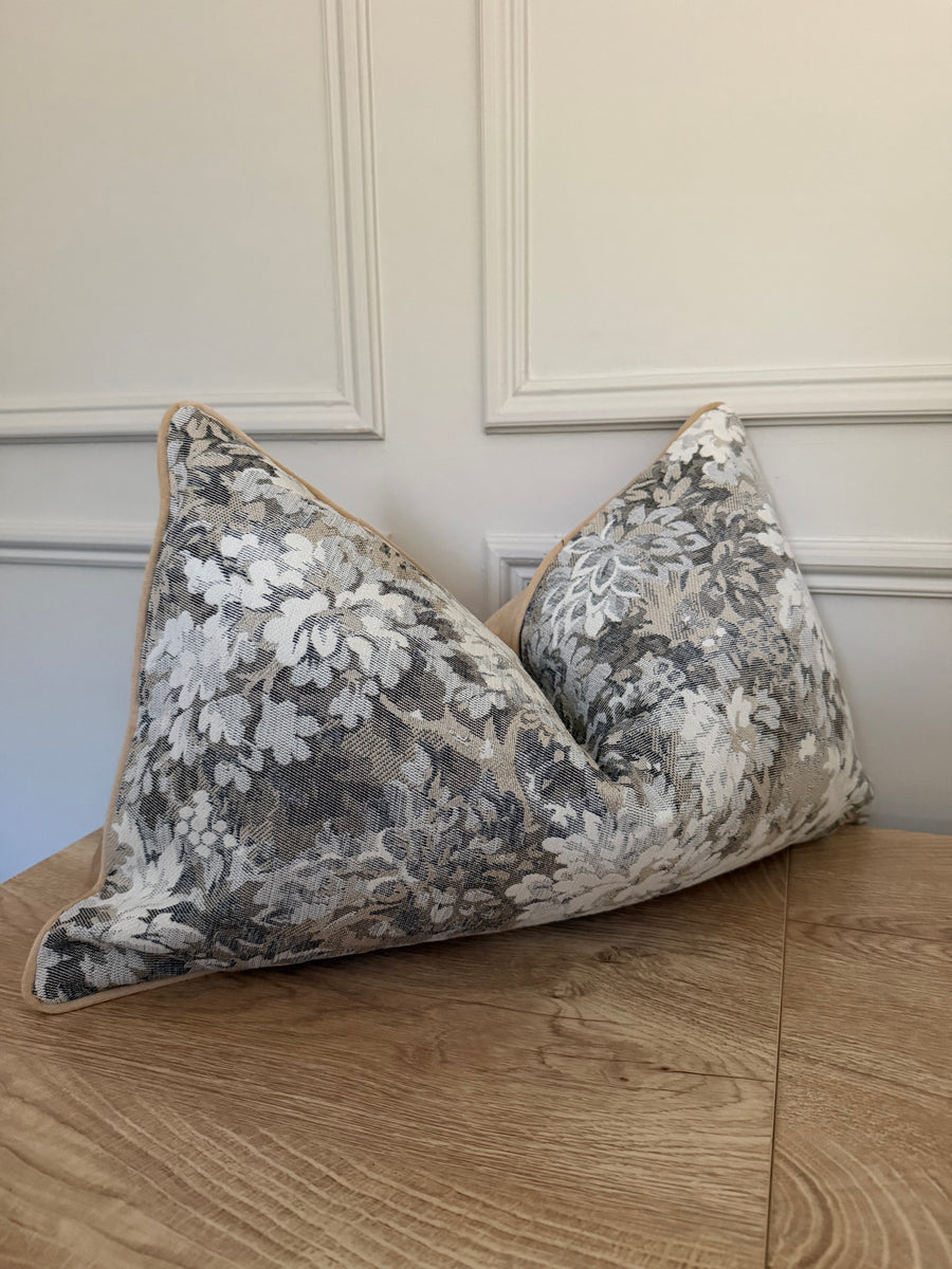 Beige Piped Floral