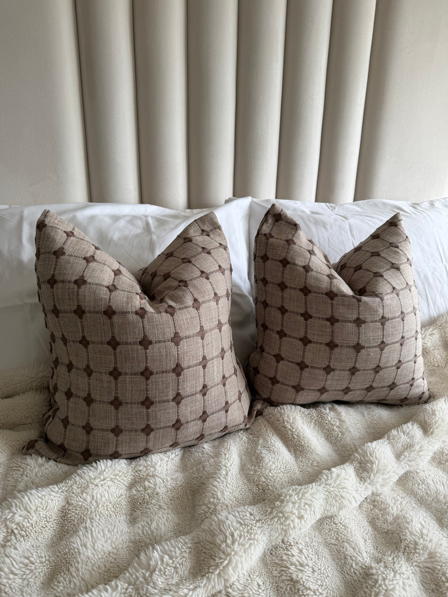 Taupe Brown Geometric Woven