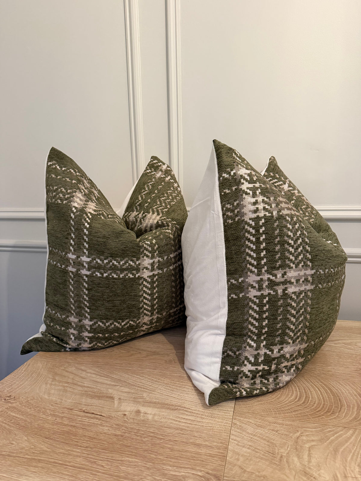 Olive Green & Cream Tartan