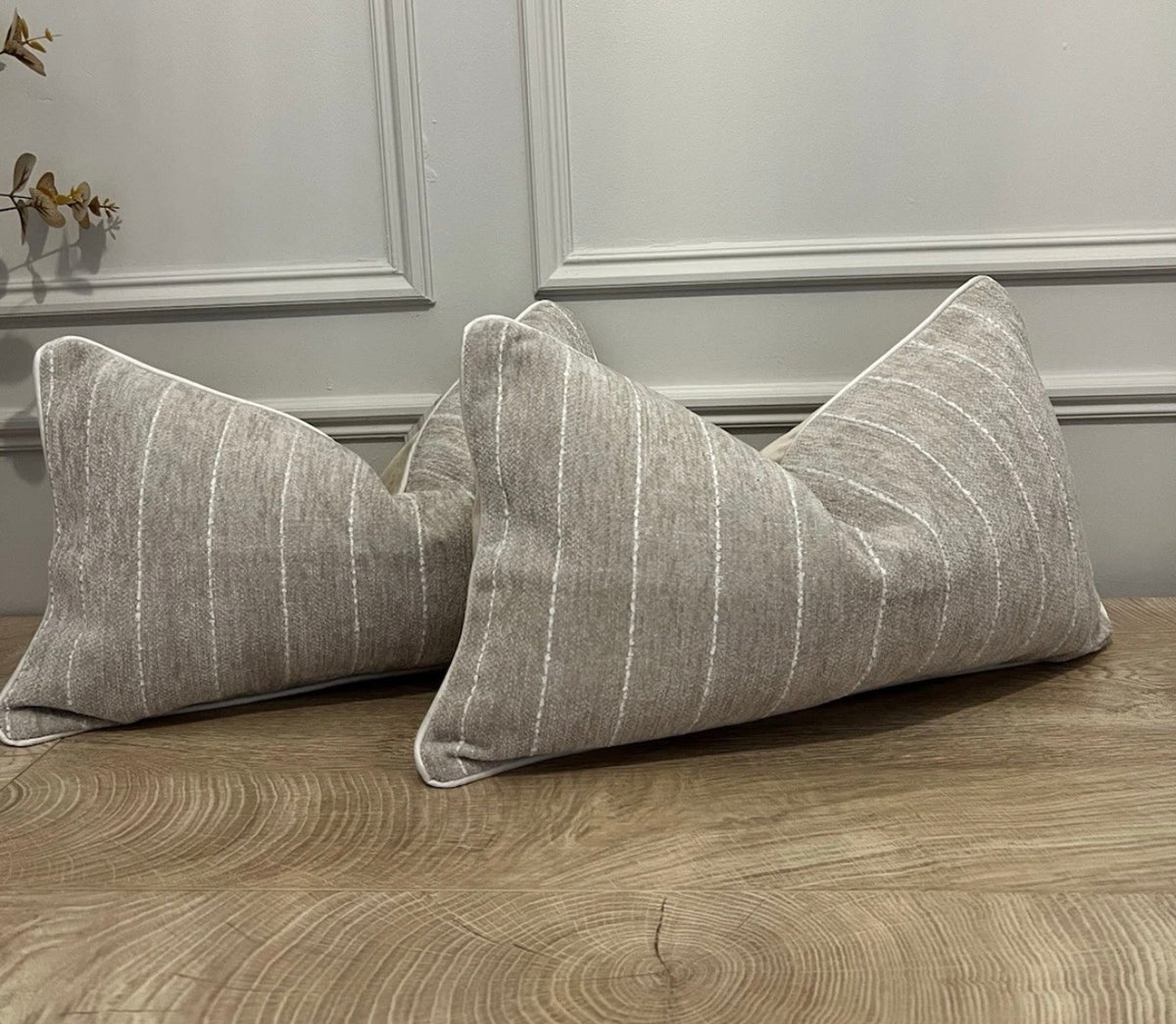 Beige Luxe Striped Bolsters