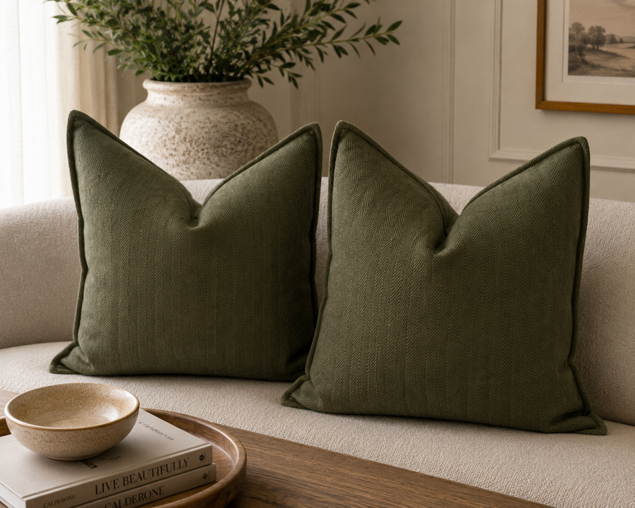 Cottesmore Herringbone Dark Olive Green