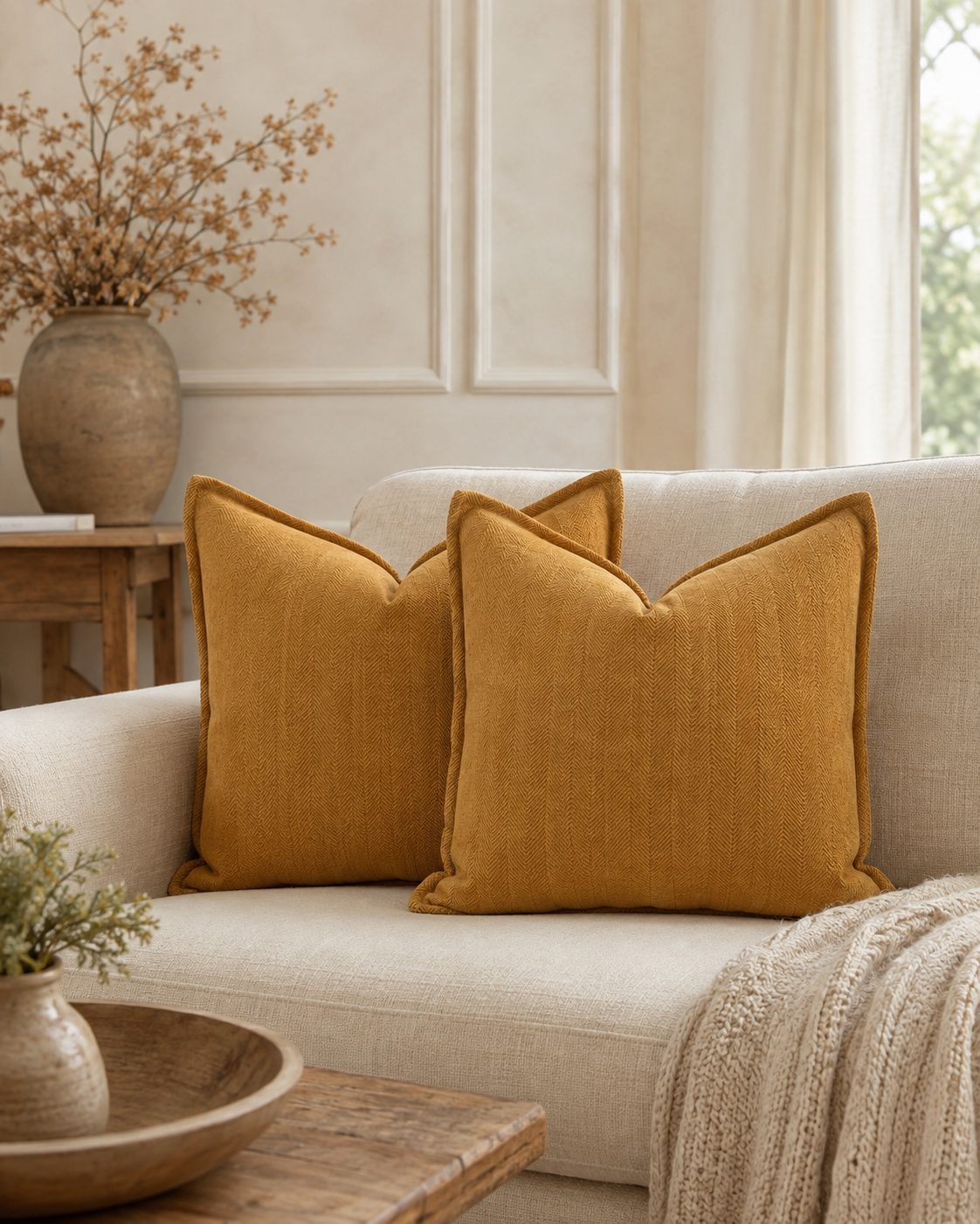 Cottesmore Herringbone Mustard Yellow